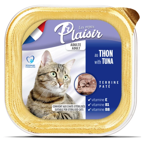 Plaisir פלאזיר 100 גרם מזון רטוב (מעדן) לחתולים בטעם טונה (סטרלייז)